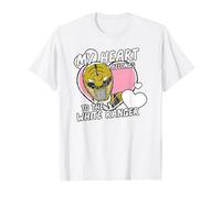 Power Rangers My Hearth Belongs to The White Ranger Distress T-Shirt