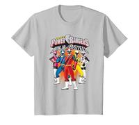 Power Rangers Ninja Steel Team Lineup T-Shirt, Enfant, Argent, 3 Ans