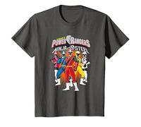 Power Rangers Ninja Steel Team Lineup T-Shirt, Enfant, Asphalte, 4 Ans