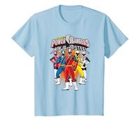 Power Rangers Ninja Steel Team Lineup T-Shirt, Enfant, Bleu Céleste, 2 Ans