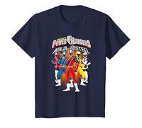 Power Rangers Ninja Steel Team Lineup T-Shirt, Enfant, Bleu Marine, 3 Ans