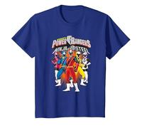 Power Rangers Ninja Steel Team Lineup T-Shirt, Enfant, Bleu Royal, 4 Ans