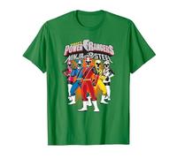 Power Rangers Ninja Steel Team Lineup T-Shirt, Homme, Vert Kelly, 3XL