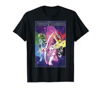 Power Rangers Rainbow Color Action Group Shot Poster T-Shirt