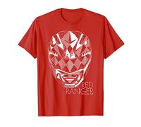 Power Rangers Red Ranger Geometric Silhouette Line Art T-Shirt