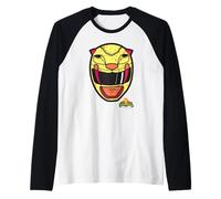 Power Rangers Yellow Ranger Sabertooth Tiger Big Face Manche Raglan