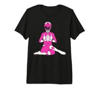 Power Rangers Yoga Pink T-Shirt Haut de Gamme