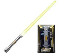 POWER SABER - Jaune - Exclu Amazon - Sabre Laser pour Enfants dès 6 ans - Extensible et Rétractable Automatiquement - Laser Lumineux Réaliste et Sûr - Combat Intergalactique - 30cm/ Déployé 89 cm