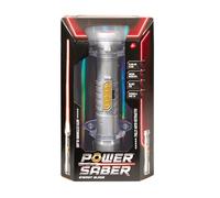 POWER SABER - Rouge - Sabre Laser pour Enfants dès 6 ans - Extensible et Rétractable Automatiquement - Jouet Laser Lumineux Réaliste - Combat Intergalactique - 30cm/ Déployé 89 cm - Boite Fenêtre