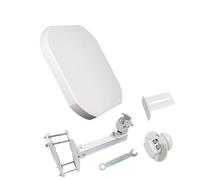 POWER SAT 43- Antenne parabolique, Parabole Satellite Plate avec Un Port / 2 Sorties/Quatre Ports, Idéale pour la Télévision Satellite, Résistante aux Intempéries, Mini-compacte (Quad Port LNB)