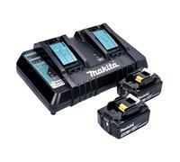 Makita 18 V Power Source KIT avec 2x Batteries 5 Ah + Chargeur double DC 18 RD