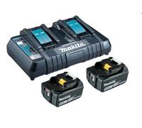 Power Source KIT avec 2x Batteries 5 Ah + Chargeur double DC18RD Makita 18 V