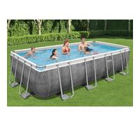 Power Steel™ Frame Pool Kit complet, rectangulaire, avec pompe de filtration, échelle de sécurité & bâche 549 x 274 x 122 cm, Piscine, Natation, Piscines
