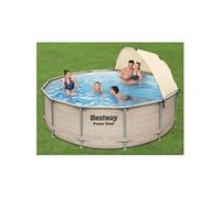 - Power Steel - Piscine tubulaire avec couverture, filtre, pompe et accessoires - 396x107 cm - Ronde