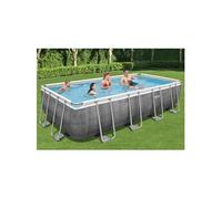 - Power Steel - Piscine tubulaire avec pompe de filtration et accessoires - 549x274x122 cm - Impression rotin - Rectangulaire