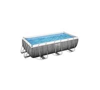 - Power Steel - Piscine tubulaire avec pompe de filtration et échelle de piscine - 404x201x100 cm - Impression rotin - Rectangulaire