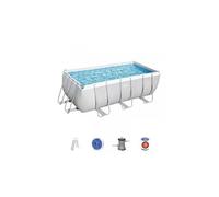 - Power Steel - Piscine tubulaire avec pompe de filtration et échelle de piscine - 412x201x122 cm - Rectangulaire