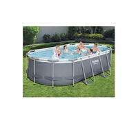 - Power Steel - Piscine tubulaire avec pompe de filtration et échelle de piscine - 427x250x100 cm - Rectangulaire