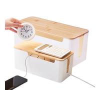 Power Strip Storage Box | Data Cable Organizer Case Storage Box | Cords with Cable Cutouts, Home Decoration for USB Hub System, Computer Routers, Data Cables, TV Wires