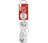 - Power Strip With 3 Usb Ports, Cable Length 1.4 M - 2-Socket Power Strip With Usb Charging - Wall Power Strip Compatible With 2 Sockets, 1 Usb-C Port, 2 Usb-A Ports - Ip20 For Indoor -