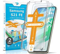 Power Theory Lot de 2 films de protection d'écran en verre pour Samsung Galaxy S21 FE 5G avec pochoir, film de protection d'écran en verre avec guide d'installation
