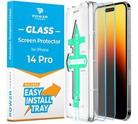 Power Theory [Lot de 2 protecteurs d'écran pour iPhone 14 Pro en verre trempé incassable de qualité supérieure [dureté 9H], cadre facile à installer, transparent HD à 99,99%, sans bulles, compatible