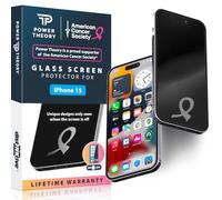 Power Theory Lot de 2 protections d'écran en verre trempé pour iPhone 15, [Avantages de l'American Cancer Society], œuvres d'art disparaissantes, 99 % HD sans bulles, compatible avec les coques,