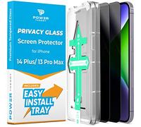 Power Theory Protection d'écran de confidentialité pour iPhone 14 Plus, iPhone 13 Pro Max en verre trempé anti-espion avec plateau facile à installer