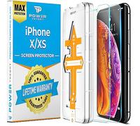 Power Theory Verre Trempé iPhone XS/iPhone X - Protection Ecran [2 Pièces] Anti-Rayure, Film sans Bulles d'air, Vitre Ultra Résistant Dureté 9H avec Kit d’Installation d’Appli Facile iPhoneX/iPhoneXS