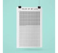 Power Towel Votre Vie en Semaines-Calendrier, Affiche Vie en Semaines, Calendrier Hebdomadaire de la Vie - 5.200 semaines pour montrer votre vie et changer la perspective, DIN A2 420 x 594 mm, 30