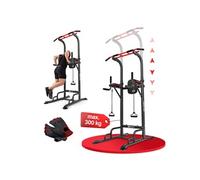 Hop-Sport Station de dips HS-1016K Power Tower multifonction Barre de traction de musculation Chaise Romaine avec 2 extenseurs
