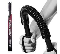 Power Twister Professionnel Barre à Ressort pour la Musculation des pectoraux/épaules, 20 kg, 30 kg, 40 kg, 50 kg, 60 kg, Ressort Musculation, Appareils Bras - Noir - 20kg