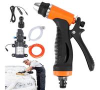 Power Washer, Cleaning Machine, Compact Adjustable Pressure Lightweight Portable Battery Powered Long Cord, Pressure Washer for Automotive Boat RV Deck Floor Fence, 9.06x5.12x6.3Inches, Orange