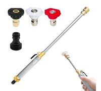 Power Washer Wand - Adjustable Spray Tool for Outdoor Cleaning | Metal Tube with Quick Connect Fittings, Multi Nozzle Water System for Car Patio Driveway Washing