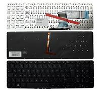 Power4Laptops Allemande Rétro-éclairé Noir Clavier pour Ordinateur Portable (PC) de Remplacement Compatible avec HP Pavilion 15-p225TU