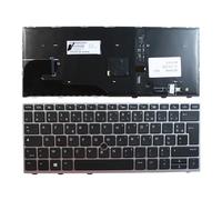 Power4Laptops Française avec Aiguille Argent Cadre Rétro-éclairé Noir Clavier pour Ordinateur Portable (PC) Compatible avec HP 6037B0136505