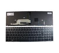 Power4Laptops Française avec Aiguille Gris Cadre Rétro-éclairé Noir Clavier pour Ordinateur Portable (PC) de Remplacement Compatible avec HP HPM17H66F0J920