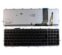 Power4Laptops Royaume-Uni Argent Cadre Rétro-éclairé Noir Clavier pour Ordinateur Portable (PC) de Remplacement Compatible avec HP Envy 15-j007eo