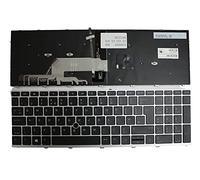 Power4Laptops Royaume-Uni avec Aiguille Argent Cadre Rétro-éclairé Noir Clavier pour Ordinateur Portable (PC) de Remplacement Compatible avec HP ProBook 455 G5