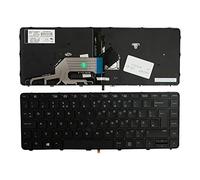 Power4Laptops Royaume-Uni avec Aiguille Noir Cadre Rétro-éclairé Noir Clavier pour Ordinateur Portable (PC) de Remplacement Compatible avec HP 840801-031