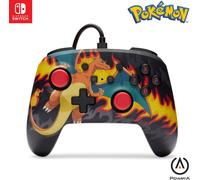 PowerA Manette Filaire améliorée pour Nintendo Switch, modèle Switch OLED et Switch Lite, Accessoire de Jeu, Manette de Jeu, Manette Filaire, sous Licence Officielle -Pokemon; Charizard Firestorm