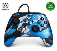 PowerA Manette filaire améliorée pour Xbox - Manette de Jeu, Manette de Jeu Vidéo Filaire, Manette de Jeu, Xbox Series X|S ,Camouflage Bleu Métallique