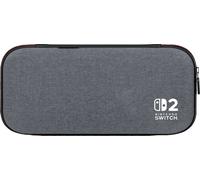 Boîtier fin PowerA pour Nintendo Switch 2 - Gris foncé chiné, sous licence officielle, coque de protection, contient 10 cartes de jeu, protection d'écran rembourrée, support de jeu intégré