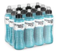 Powerade Mountain Blast Zero Sport Drink Lot de 12 bouteilles de 500 ml, boisson isotonique, faible calorie, bouteille PET 100 % recyclable avec bouchon sport, solution de glucides et électrolytes