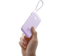 Powerbank 10 000 Mah, Batterie Externe Max. 22,5 W, Ultra Compacte Avec Câble Usb-C Intégré Et Affichage Led Pour Iphone 16/15, Ipad, Samsung Galaxy S24/S23, Huawei, Google - Violet