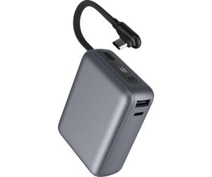 Powerbank 10000mAh 2 ports USB C 30W PD/QC Câble intégré Gris Sidéral + Garantie à vie Force Power