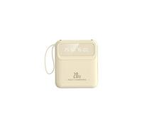 PowerBank 10000mAh 20W avec Ecran LED / Torche / Câbles Compact Beige
