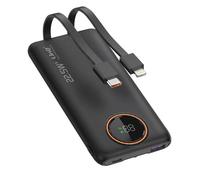 PowerBank 10000mAh 22.5W avec Câbles Intégrés Lightning / USB-C et Écran LED LinQ - Noir