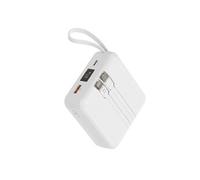 PowerBank 10000mAh 22.5W USB-C Lightning USB Dragonne Intégrée Blanc