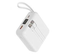 PowerBank 10000mAh 22.5W USB-C / USB-A avec Câble USB-C / Lightning Intégrés Akashi Blanc